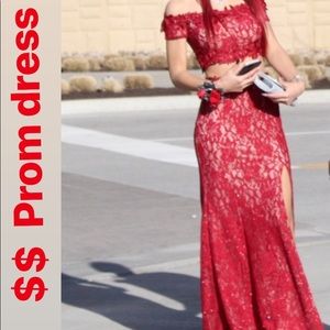 Red laced two peace dress